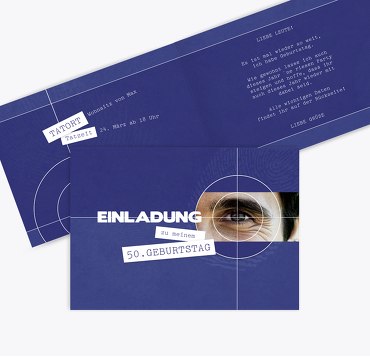 Geburtstagseinladung Foto Krimi 50