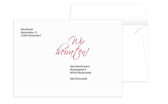 Umschlag Liebesbrief Rot 161x114mm