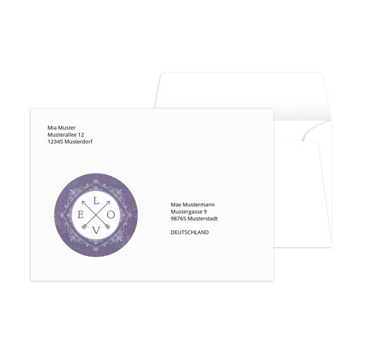 Umschläge Hochzeitspass Lilamatt 161x114mm