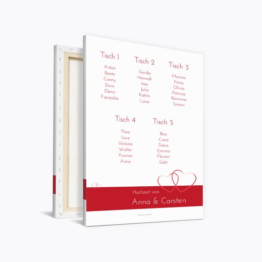 Sitzplan Herzensband Rot 400x600mm