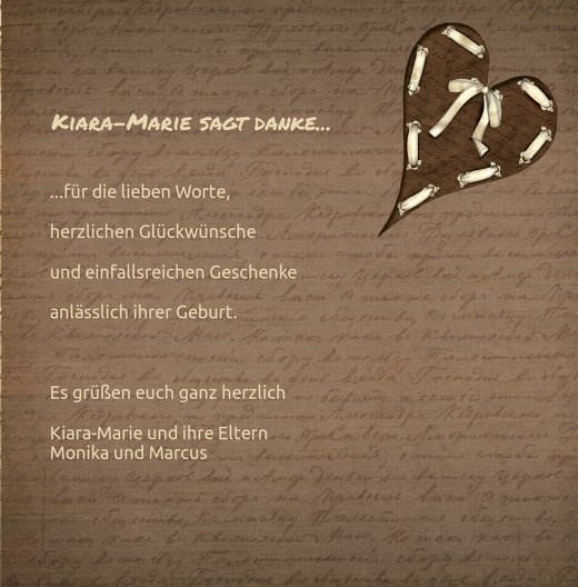 Ansicht 5 - Dankeskarte zur Geburt Gedicht mit Herz