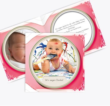 Taufe Dankeskarte Oval Frame