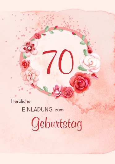 Ansicht 3 - Geburtstagseinladung Aquarell Rosen 70