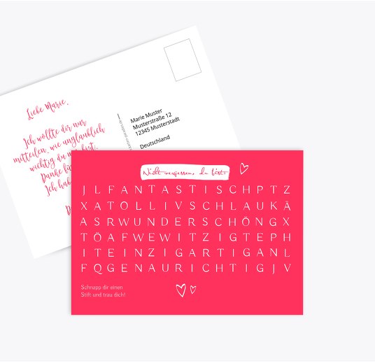 Spruchkarte Du bist PinkLeuchtend 148x105mm