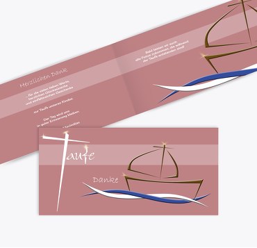 Dankeskarte Schiffchen auf Wellen 2