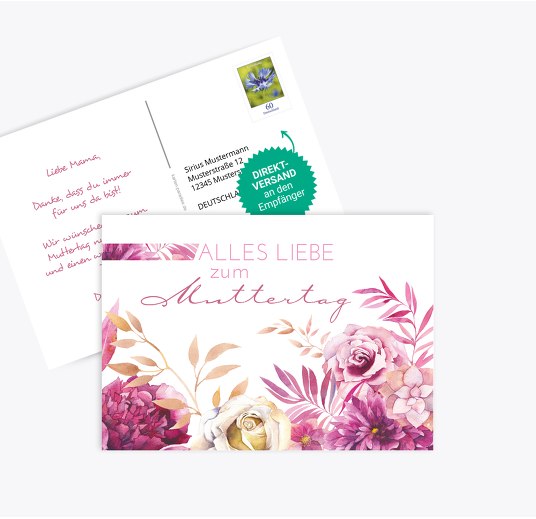Muttertagskarte Blumen Weiß 148x105mm