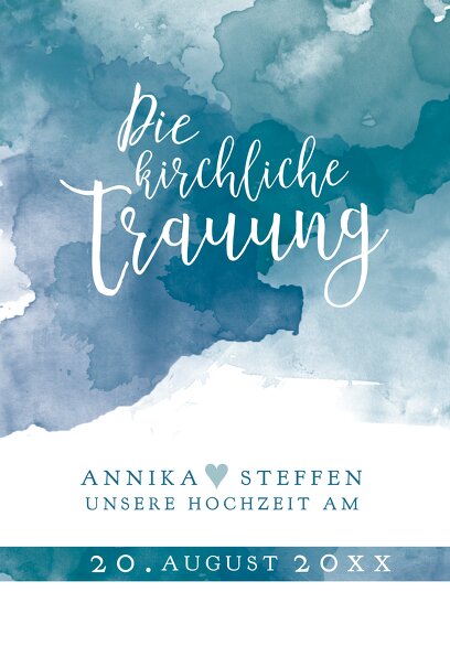 Ansicht 3 - Hochzeit Kirchenheft Umschlag Aquarell