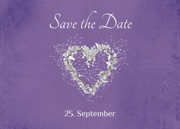 Ansicht 2 - Hochzeit Save the Date glamour heart