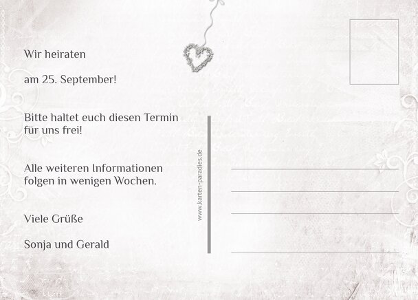 Ansicht 3 - Hochzeit Save the Date glamour heart