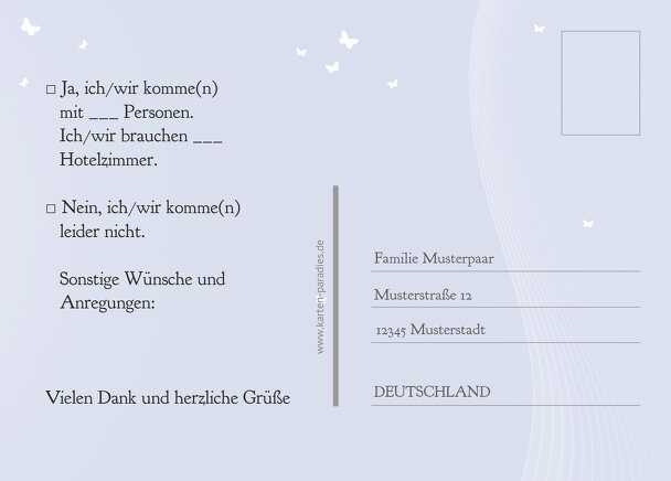 Ansicht 3 - Hochzeit Antwortkarte Traumpaar