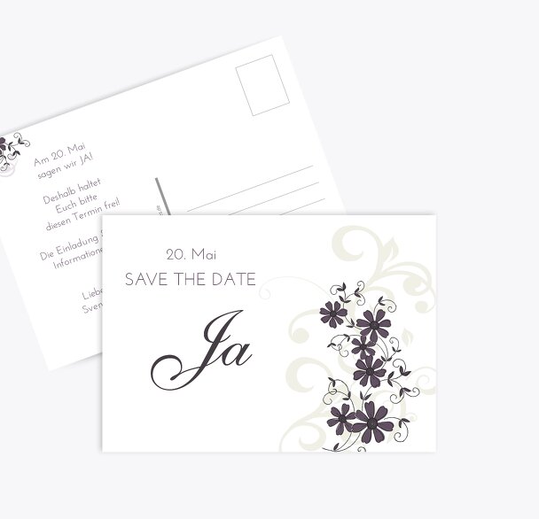 Hochzeit Save-the-Date Ranke