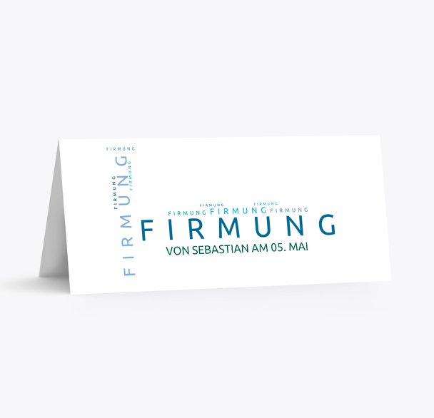 Tischkarte zur Firmung Script