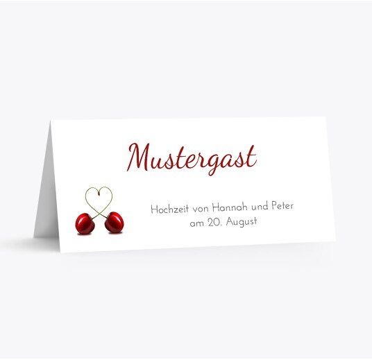 Hochzeit Tischkarte Kirsche WeinRot 100x44mm