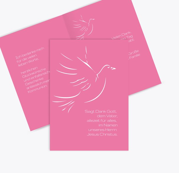 Kommunion Dankeskarte Pigeon