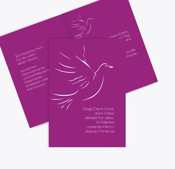 Kommunion Dankeskarte Pigeon