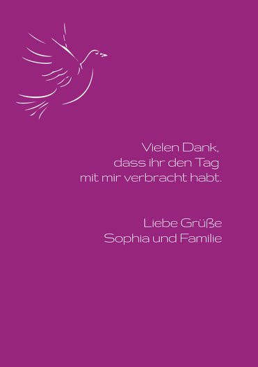 Ansicht 5 - Kommunion Dankeskarte Pigeon