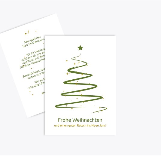Weihnachtsgrußkarte Wunderbaum Blattgrün 105x148mm