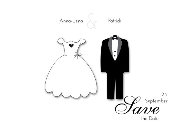 Ansicht 2 - Hochzeit Save-the-Date dress and suit