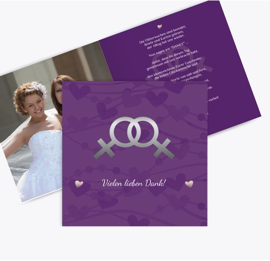 Danke Im Zeichen der Liebe - Frauen Lila 145x145mm