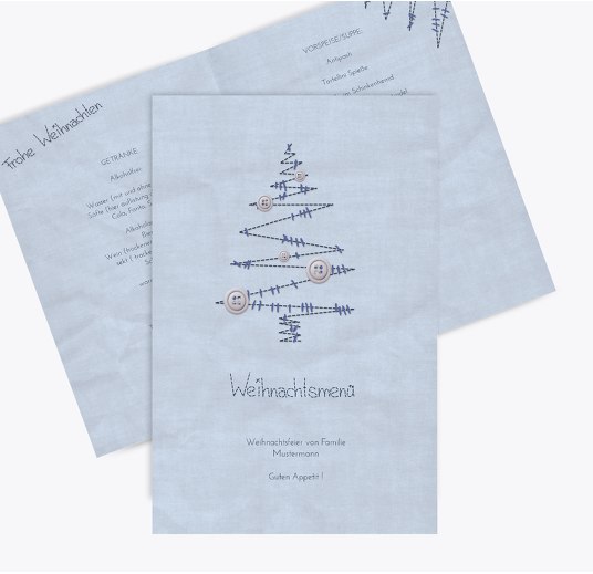 Menükarte Nahtbaum HellBlaumatt 148x210mm