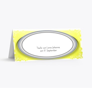 Taufe Tischkarte Oval Frame