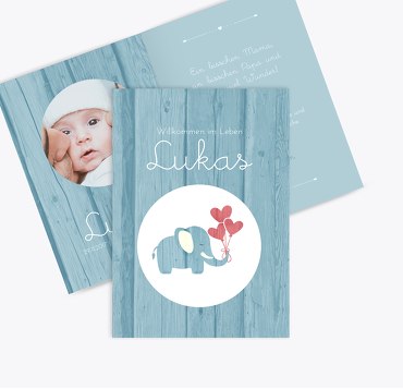 Geburtskarte Elefant