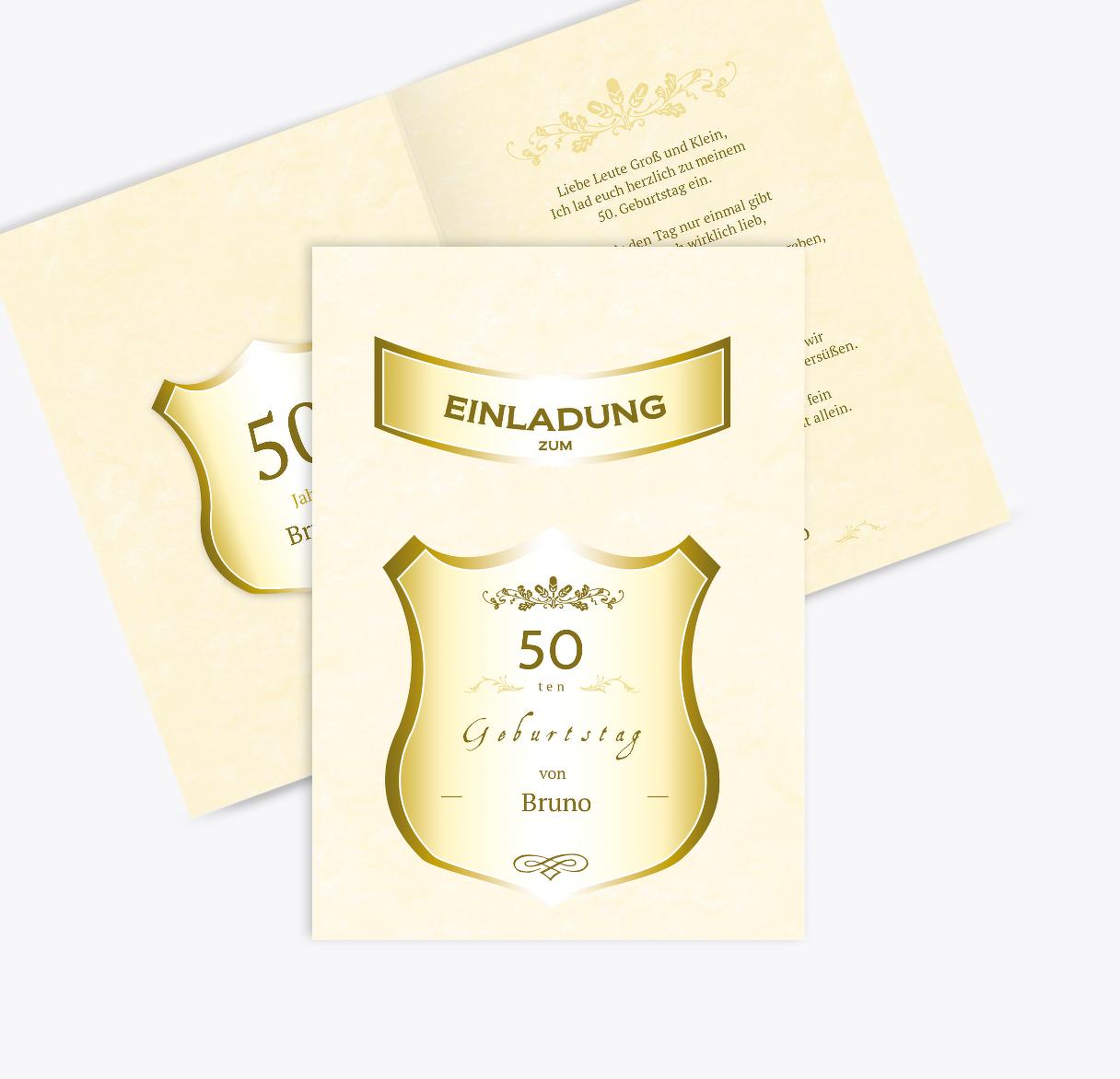 Geburtstagseinladung label 50 selbst gestalten!