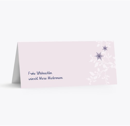 Tischkarte Deko Blau 100x44mm