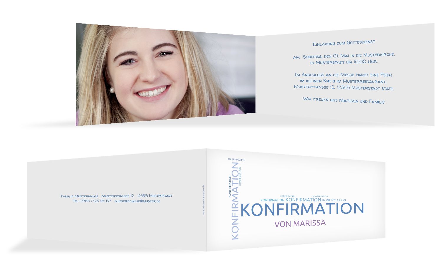 Einladungskarte zur Konfirmation Script selbst gestalten!