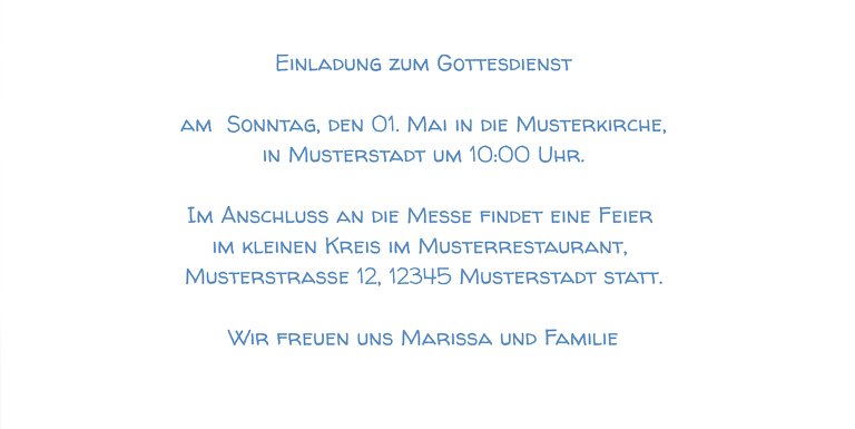 Ansicht 5 - Einladungskarte zur Konfirmation Script