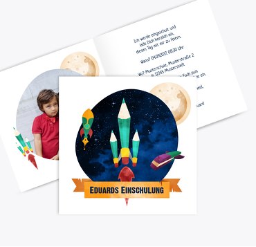 Einladung Einschulung Weltall