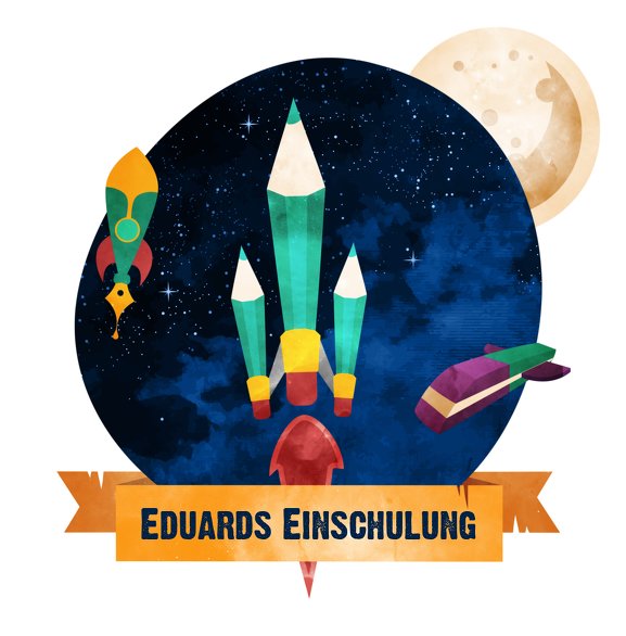 Ansicht 3 - Einladung Einschulung Weltall