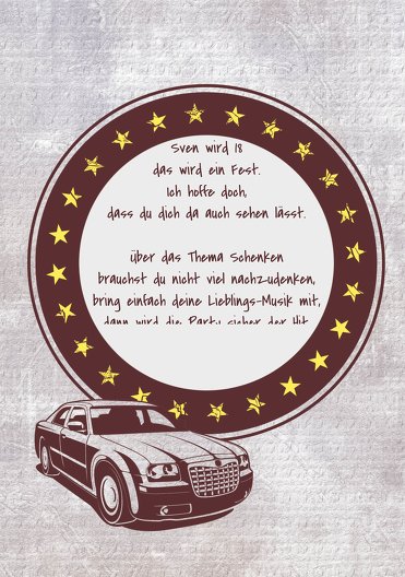 Ansicht 4 - Einladung zum Geburtstag Car Star 18