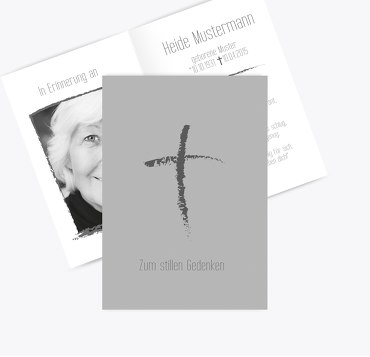 Sterbebildkarte Kreidekreuz