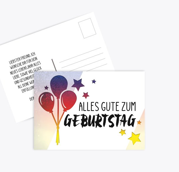 Glückwunschkarte zum Geburtstag Ballon