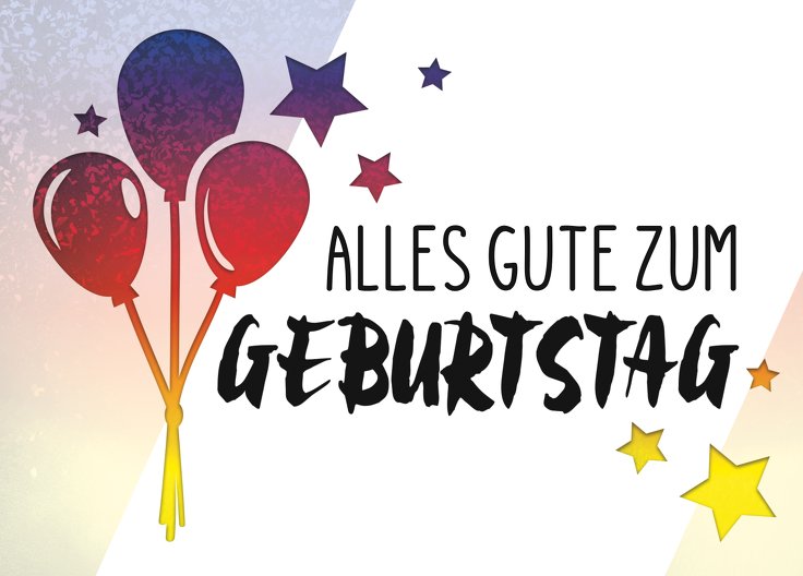 Ansicht 2 - Glückwunschkarte zum Geburtstag Ballon