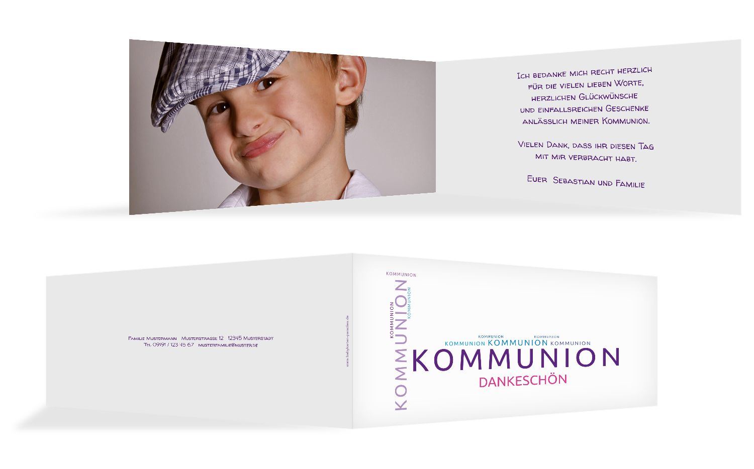 Kommunion Dankeskarte Script Selbst Gestalten