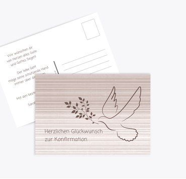 Glückwünsche zur Konfirmation Taube 2