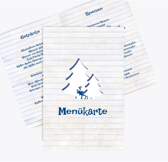 Menükarte Elchenwald Blau 148x210mm