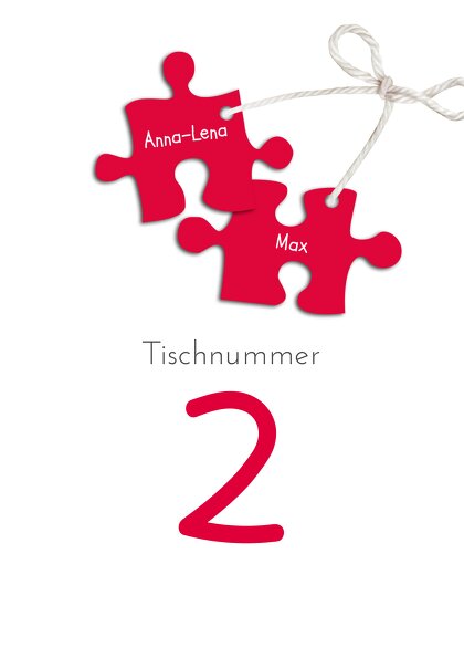 Ansicht 2 - Tischnummer Puzzleteile