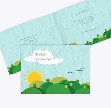 Glückwunschkarte zur Geburt Sommerlandschaft