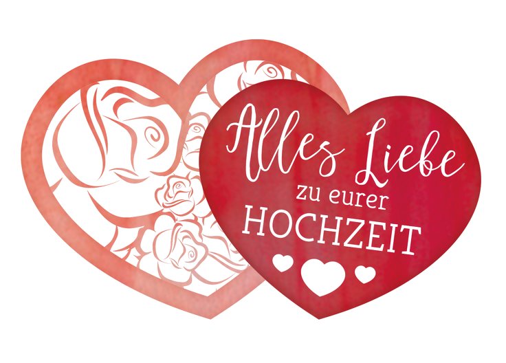 Ansicht 2 - Glückwunschkarte zur Hochzeit Herz