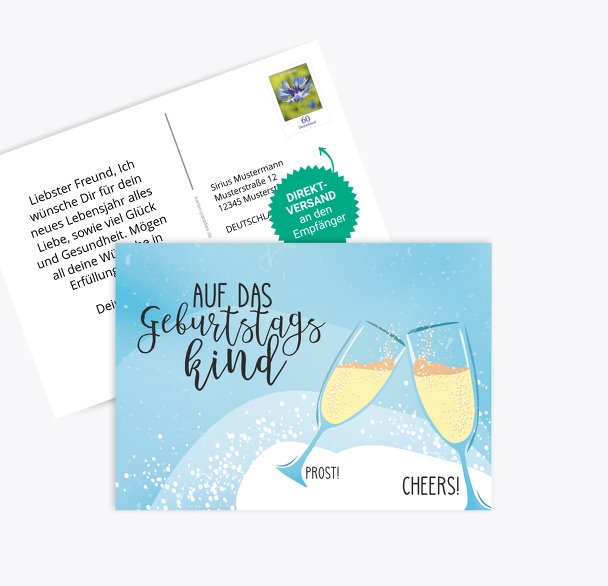 Glückwunschkarte zum Geburtstag Gläser