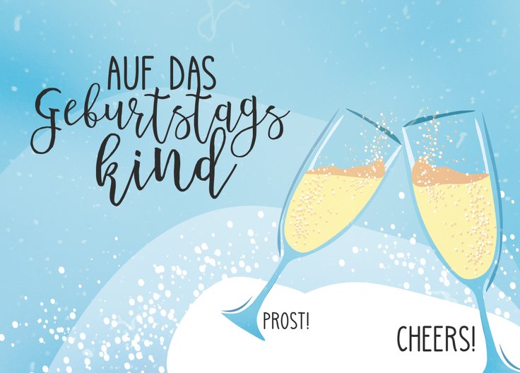 Ansicht 2 - Glückwunschkarte zum Geburtstag Gläser