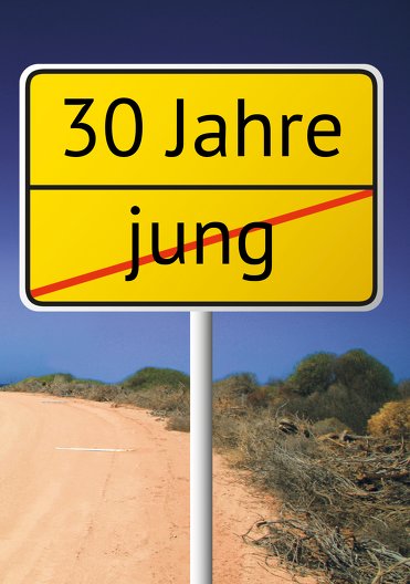 Ansicht 3 - Karte zum Geburtstag Straßenschild 30