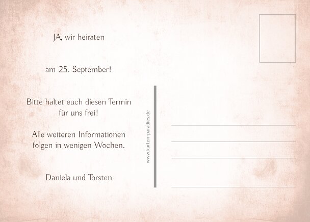 Ansicht 3 - Hochzeit Save-the-Date Herz