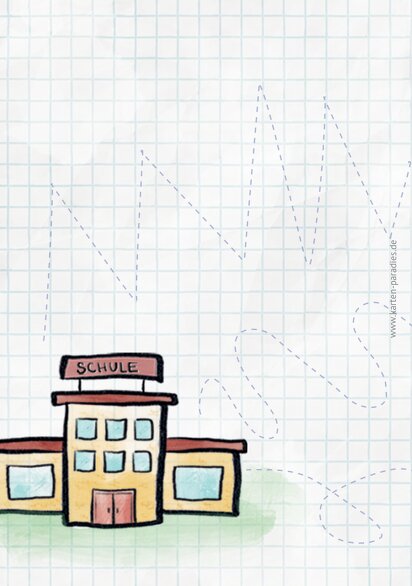 Ansicht 2 - Glückwunschkarte Einschulung Zickzacklinien Junge/Mädel