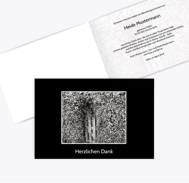 Dankeskarte Efeutür quer