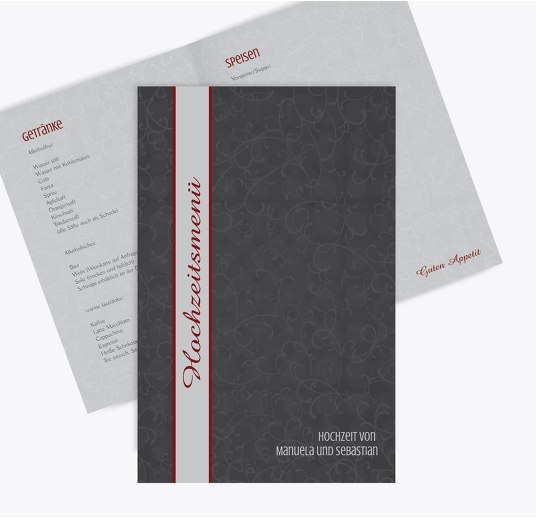 Menükarte Für immer Grau 148x210mm