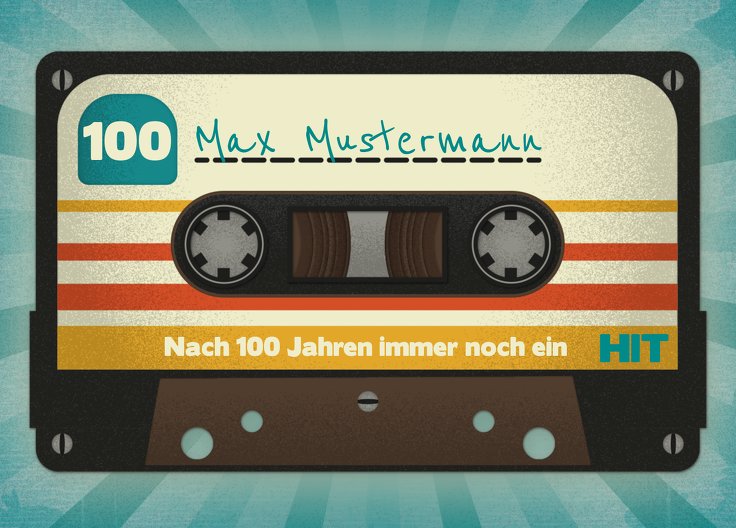 Ansicht 2 - Geburtstagseinladung Kassette 100